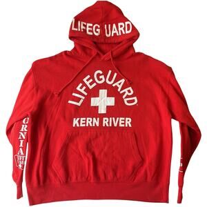 Lifeguard Products Men Hoodie XL Red Fleece Kern River Activewear Long Sleeve
